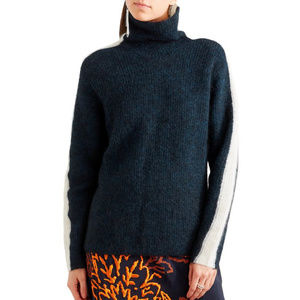 GANNI brushed wool ribbed-knit turtleneck sweater
